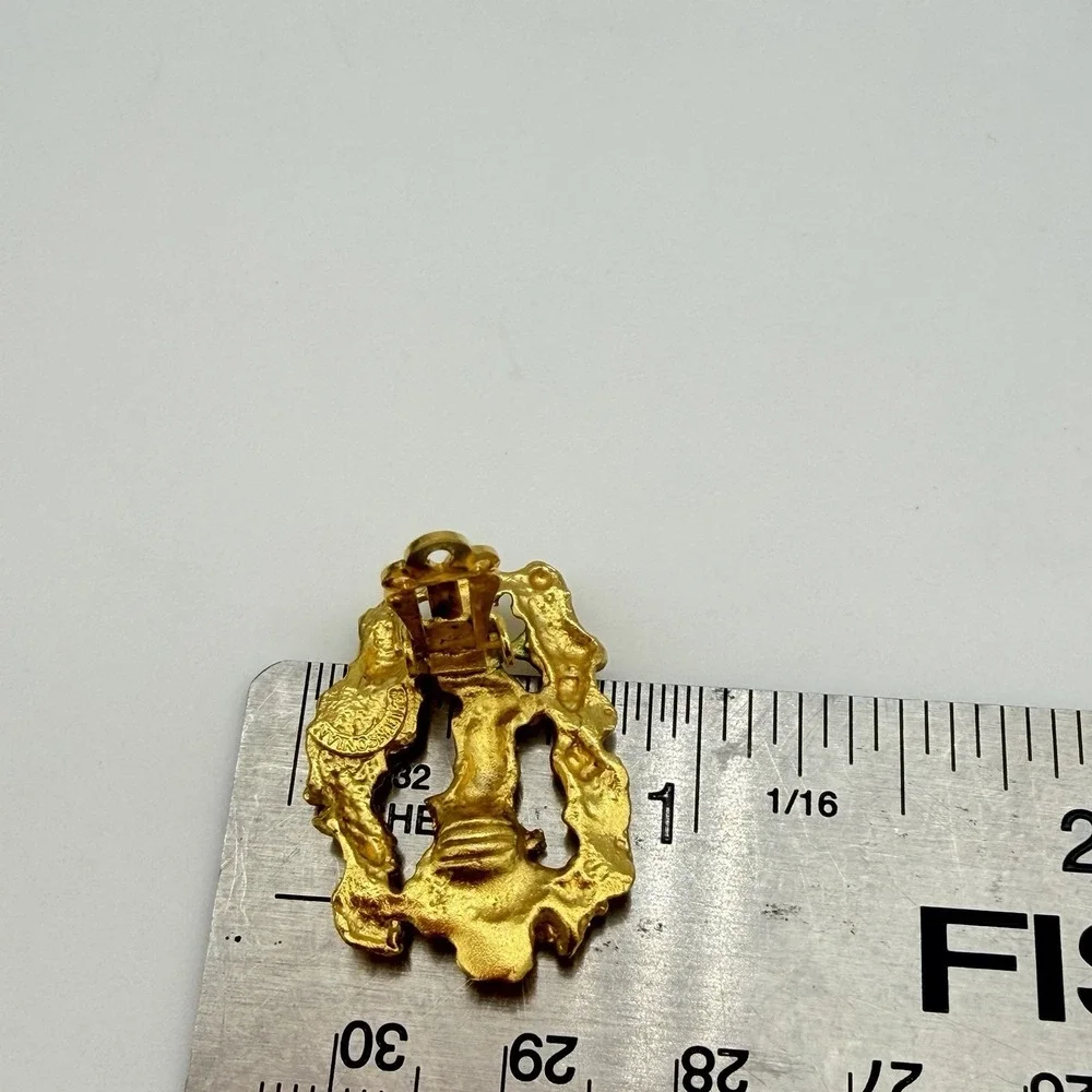 VIntage Smithsonian Earrings Brutalist Chunky Gold Nugget Modernist 80s Museum